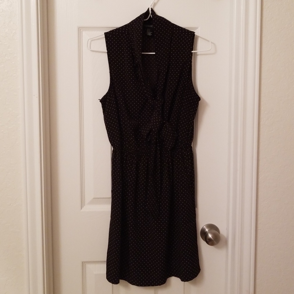 Black polka dot dress